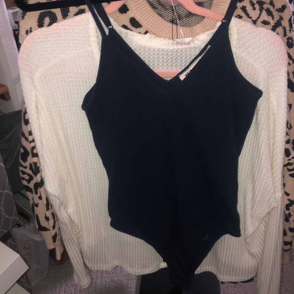 4 for $20 SALE! NWOT Navy Ribbed Bodysuit